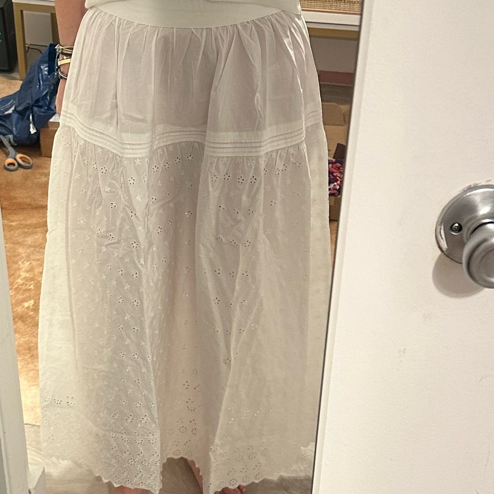 Doen x Gap midi eyelet skirt